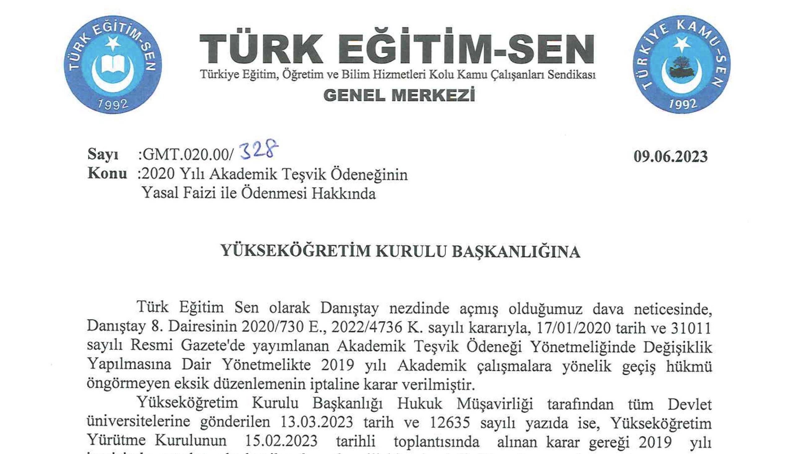 2020 Yılı Akademik Teşvik Ödeneği 