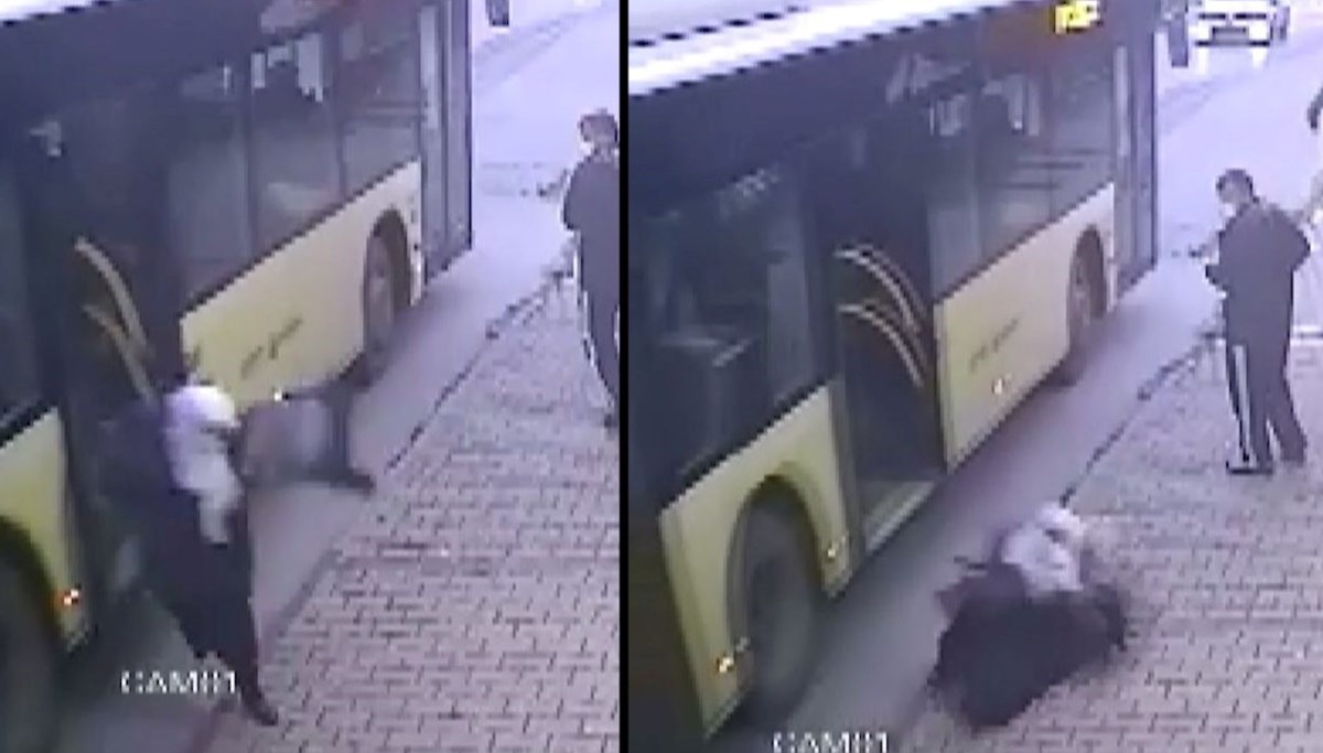 Otobüs erken hareket etti, yaşlı kadın yere düştü