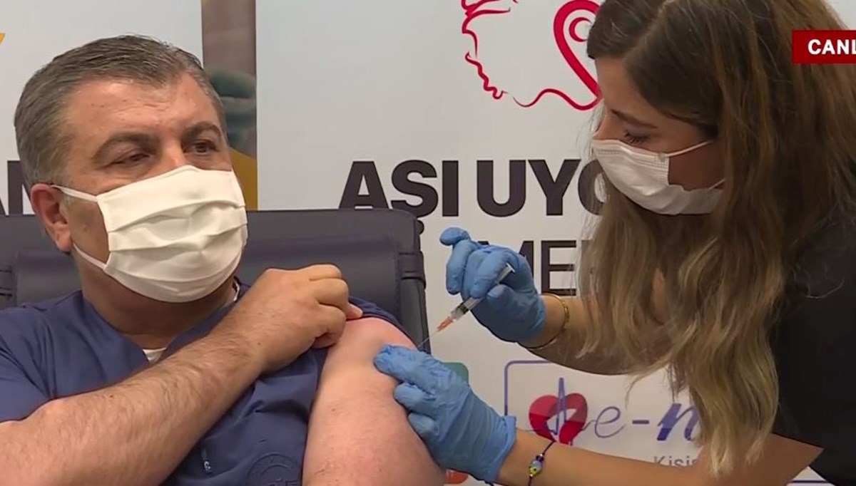 SON DAKİKA: Sağlık Bakanı Koca, TURKOVAC aşısı yaptırdı